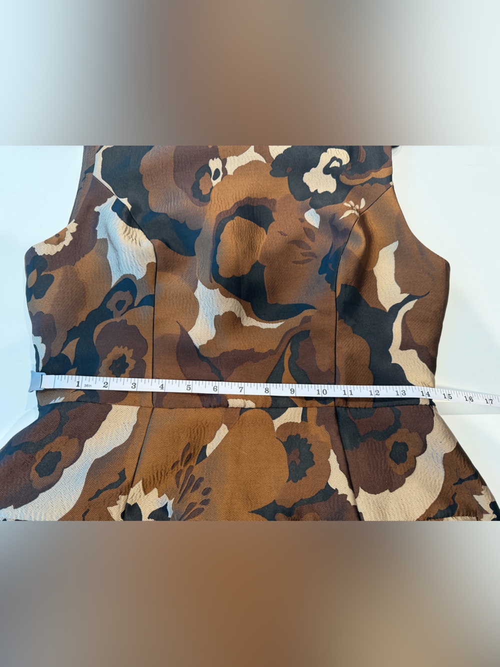 Amanda Uprichard Brown Floral Jacquard Mini Dress - Picture 7 of 10